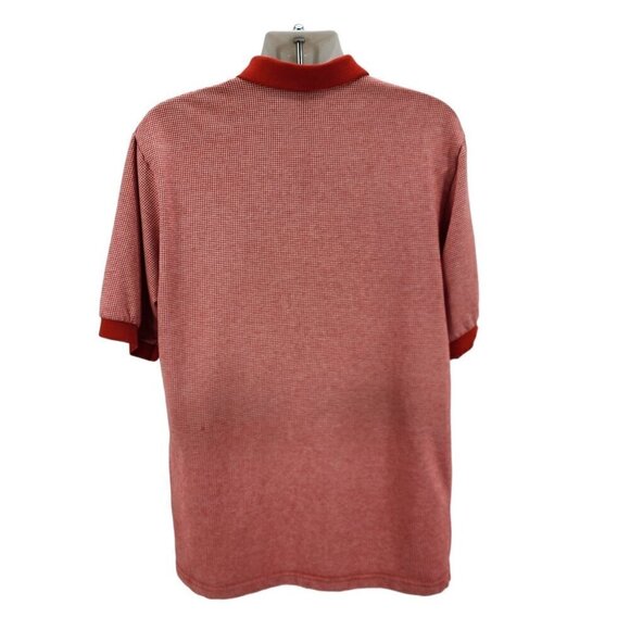 Vintage Sea Palms by Hartwell Winnebago Houndstooth Red Polo Shirt Mens Large - Picture 5 of 7